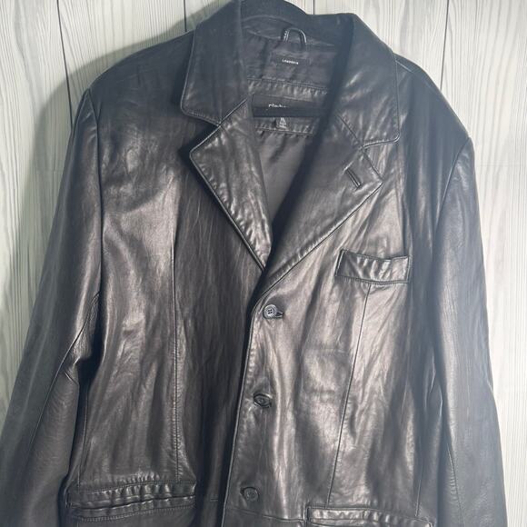 Y2K Men Genuine Lambskin Leather Racer Motorcycle Jacket Black Claiborne Sz XL